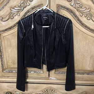bebe leather jacket size. Excellent condition.